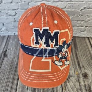 Disney Mickey Mouse Orange Adult Cap with Cartoon Design